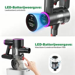 Prasky P1MAX - Steelstofzuiger Draadloos - 65000Pa - 50 Minuten - Afneembare Batterij - Geluidsniveau 70 dB — thumbnail 3