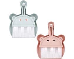 Kleine Stoffer Bezem Set - Mini Kruimel Veegmachine - Snelle Schoonmaak - Ergonomisch Ontworpen - 20 x 16 cm