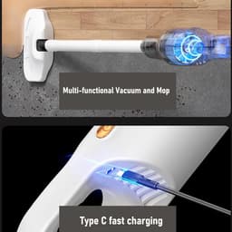Draadloze Steelstofzuiger - Oplaadbare Stoffer - Efficiënt Schoonmaken - Krachtige Zuigkracht - 4000 mAh Batterij - Zwart — thumbnail 2