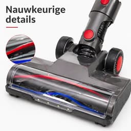TEKROA® Aangedreven Zuigmond Geschikt voor Dyson Steelstofzuiger V15, V11, V10, V8 & V7- Vloerborstel Met 4 LED Lampen - Grijs — thumbnail 2