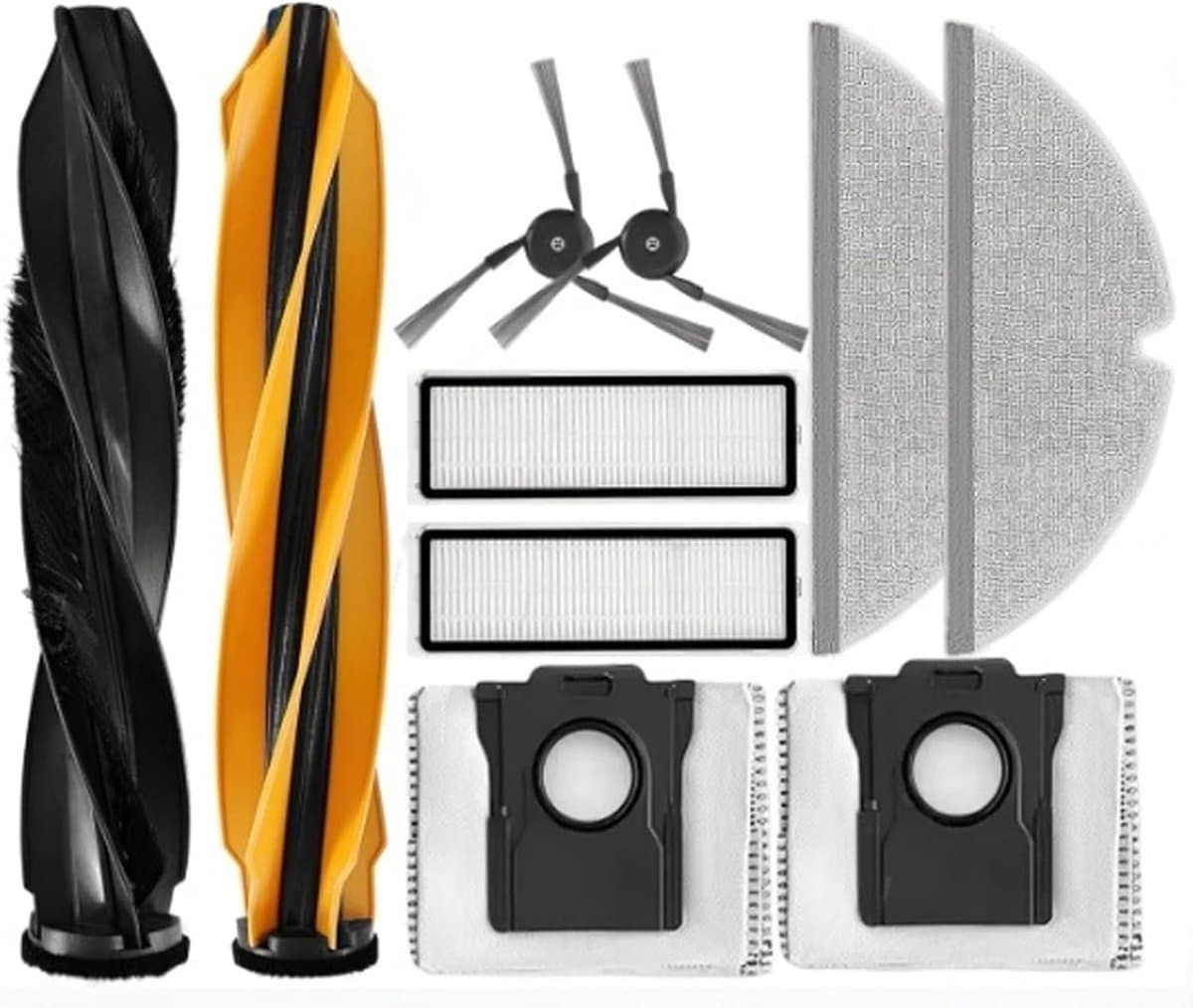 10-delige accessoireset voor de Dreame D20 Pro Plus robotstofzuiger - inclusief 1 paar hoofdborstel, 2 zijborstels, 2 filters, 2 doeken, 2 stofzakken — afbeelding 1