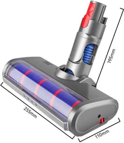 ZENC® Zuigmond Geschikt Voor Dyson V15, V11, V10, V8 & V7 Steelstofzuiger - Zachte Borstel - Vloerborstel Met 4 LED Lampen - Opzetstuk - Mondstuk - Stofzuigeraccessoires - Grijs — thumbnail 3