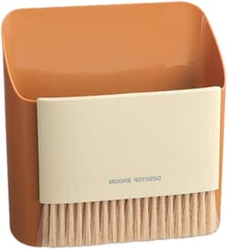 Mini bezem en stoffer - Kruimelset tafel - Snelle schoonmaak - Durable & functional - 16 cm - Oranje — thumbnail 1