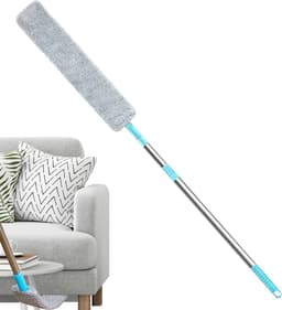 Platte Stoffer - Onder Apparaten - Stof Verwijderen - Inklapbaar Handvat - 126 cm - Grijs — thumbnail 1