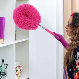Intrekbare stofreiniger - Plumeau veer - Stof verwijderen - Flexibele kop - 33-80 cm - Rood — thumbnail 2