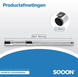 SQOON - Telescopische zuigbuis geschikt als vervanging voor CP0187/01, 432200426244 - Stofzuigerbuis - Zuigbuis - Telescoop zuigbuis — thumbnail 2