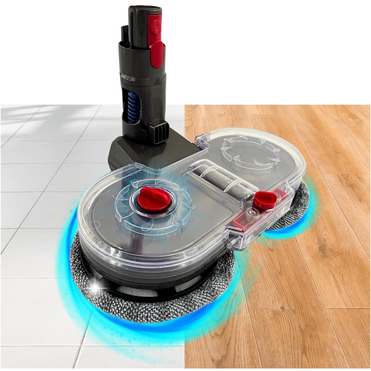 Maxorado 2-in-1 Vloermop geschikt voor Dyson V7 / V8 / V10 / V11 / V15 – Inclusief 2 Pads - Dweilmondstuk - Vloerreiniger - Stofzuigermondstuk — afbeelding 1