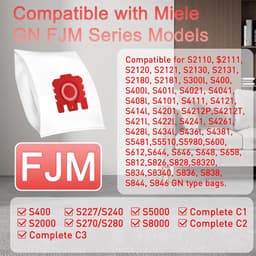 12 stuks FJM/GN Stofzakken Vervangingen geschikt voor Miele Hoover Bags Classic C1 Compleet C1 C2 C3 S2 S5 S8 S400 S600 S2000 S5000 En S8000 Serie met 4 Set Air Clean Filter — thumbnail 3
