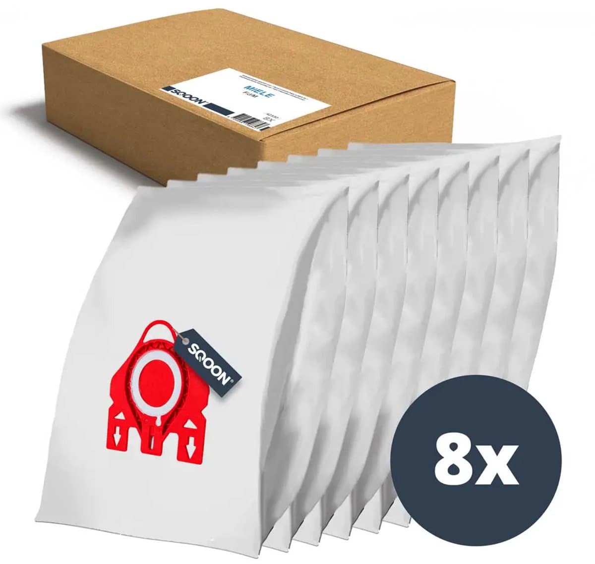 SQOON® - Stofzuigerzakken geschikt voor Miele F/J/M Hyclean - Voordeel 8 STUKS - Het originele alternatief — afbeelding 1