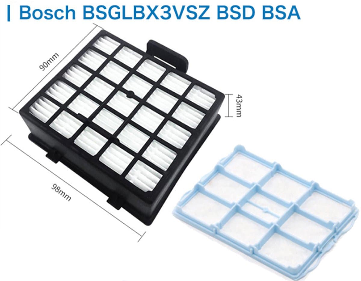 Geschikt voor Bosch Siemens stofzuigers BSGLBX3VSZ, BSD, BSA filters, HEPA-filters en accessoires. — afbeelding 1