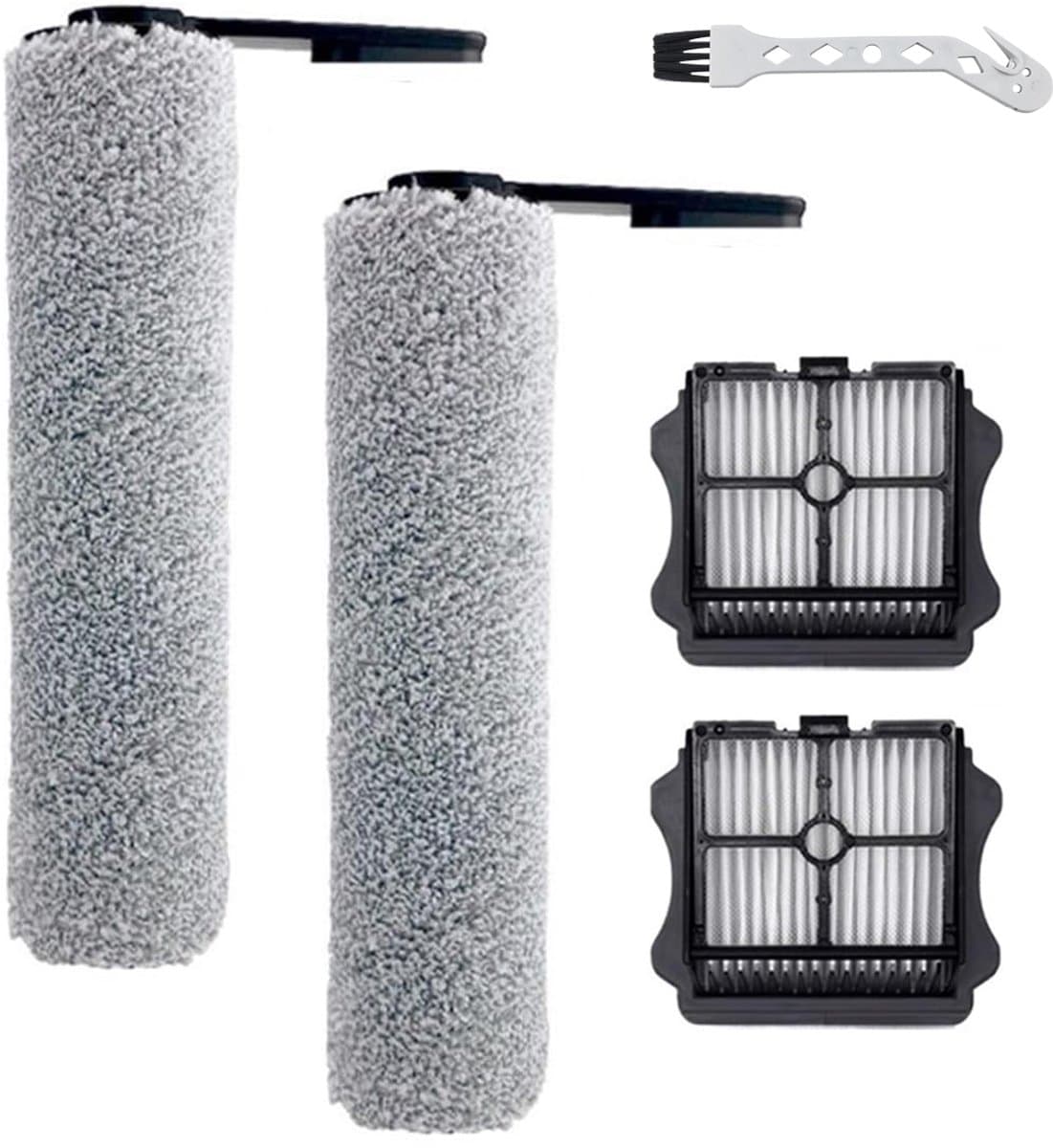 Accessoireset - 5 stuks - geschikt voor Tineco Floor One S5 - FLOOR ONE S5 PRO - S5 PRO 2 - S5 PRO SERIES - IFLOOR 5 BREEZE - accustofzuiger (nat en droog) - Vervangingsonderdelen - Inclusief 2 borstelrollen en 2 HEPA-filters — afbeelding 1