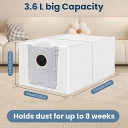 Stofzuigerzak gescht voor Ecovacs Deebot X8/X9 PRO Omni/T50 Pro Omni/T50 Max Pro/T50 Omni/T80/T30C robotstofzuiger,actieve koolstofzak accessoires,10 stuks 3L capaciteit stofzuigerzakken,reserveonderdelen — thumbnail 3