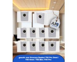 Stofzuigerzak gescht voor Ecovacs Deebot X8/X9 PRO Omni/T50 Pro Omni/T50 Max Pro/T50 Omni/T80/T30C robotstofzuiger,actieve koolstofzak accessoires,10 stuks 3L capaciteit stofzuigerzakken,reserveonderdelen