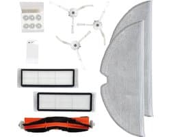 PARTS4® Robotstofzuiger vervangingsset geschikt voor Roborock E2 / E3 / S5 series | 10-delige set met middenborstel, zijborstel (3 x), HEPA filter (2 x), mop doek (2 x), kam met mesje, waterkernen (6 x)