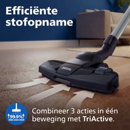 Philips Stofzuiger met Zak Performer Compact XD3110/09 - Lang Snoer - Alle Vloertypen - TriActive mondstuk - Incl 2 Extra Mondstukken - Blauw — thumbnail 5