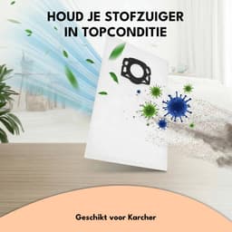 2x Filter en 10x Stofzakken geschikt voor Karcher MV4, MV5, MV6, WD4, WD5, WD6 - Geschikt voor Karcher WD4000 t/m WD5999 (2.863-006.0) - Vervangingsonderdelen - Stofzuigerzakken — thumbnail 4