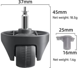 Stofzuiger Zwenkwiel - Reservewiel Robot - Soepel Manoeuvreren - Stevig Materiaal - 5 x 5 x 1 cm - Zwart — thumbnail 4
