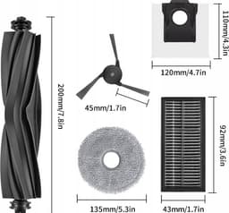 onderdelen compatibel met Dreame X40 Ultra Complete / X40 Pro - Borstels - filters - mop - zakken - hoogwaardige vervanging - set: 1 rolborstel (hoofdborstel) 4 zijborstels 4 stuks HEPA filters in het frame 1 reinigingsborstel 4 stuks dweilen 4zakken — thumbnail 4