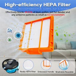 15 stuks accessoires - 8 dweilpads, 2 HEPA-filters, 4 zijborstels en 1 Reinigingsborstel - Voor Shark RV2610WA RV2620WA RV2410WD AV2610WA AI Ultra 2-in-1 Matrix Clean robotstofzuigermodellen — thumbnail 5