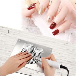 Nagelstofzuiger - Stofafscheider Manicure - Nagelstudio Organisatie - Metalen Behuizing - 20x15x5cm - Wit — thumbnail 2
