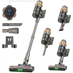 Cleanova Steelstofzuiger draadloos - 45000PA - 500W - 60 minuten - Display - kruimeldief - zonder zak - Groen verlichting - muurbevestiging — thumbnail 1