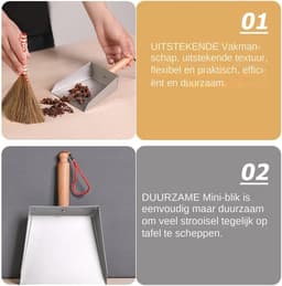 Mini Stofpan Vuilblik - Klein Vuilblik - Efficiënt Vegen - Brede Opening - 22 x 15 x 5 cm — thumbnail 4