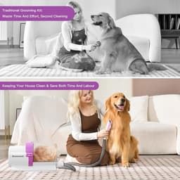 Stille stofzuigset voor honden 2,5 liter stofbeker voor strippen en tondeuzeergebruik — thumbnail 2