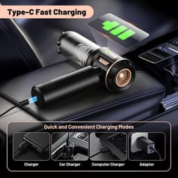 Handstofzuiger Draadloos 28000Pa – 4-in-1 Autostofzuiger – HEPA Filter – 6000 mAh — thumbnail 4