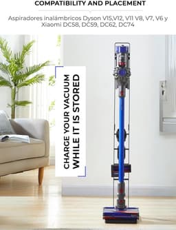 Houder geschikt voor Dyson stofzuigers. geschikt vooralen opbergstandaard compatibel geschikt voor Dyson V6/V7/V8/V10/V11/DC58/DC59/DC62/DC74. Vloerstandaard, boren niet nodig. — thumbnail 3