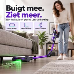 VOLOSON DSV112A draadloze steelstofzuiger - 55 kPa - 550 W - tot 65 min - touchscreen - paars — thumbnail 5