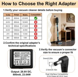 Oplaadkabel 28.8V voor Diverse Stofzuigers — thumbnail 3
