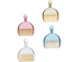 Mini Stoffer Blikset - Reinigingsborstel Set - Bureau Schoonmaken - Compact Lichtgewicht - 21x16cm - Diverse Kleuren
