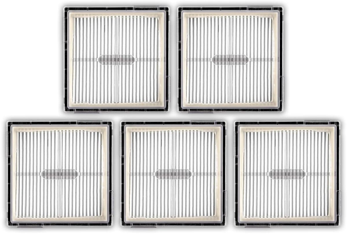 Dailygoods- HEPA-filters 5 Stuks - Vervangende Filters - Compatibel met Roborock Q10 S5/Q10 S5+/Q10 X5/Q10 X5+ - Hoge Kwaliteit - 99,9% Filtratiesnelheid - Stofzuigerfilters — afbeelding 1