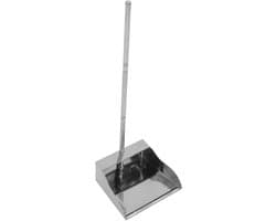 Vuilblik met steel - Stoffer en blik - Comfortabel schoonmaken - Ergonomisch ontwerp - 70 cm lang - Zilver