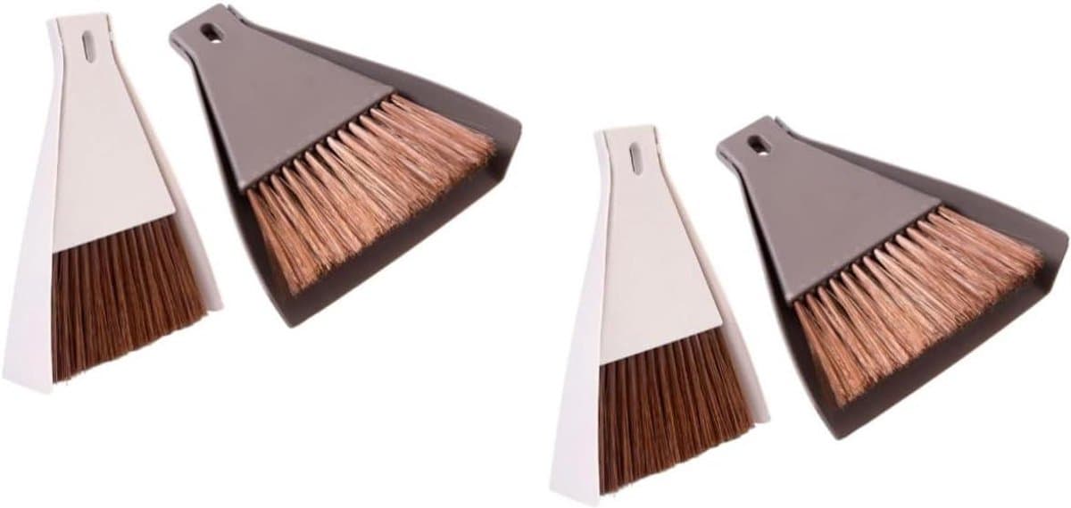 Mini Bezem Stoffer Set - Kleine Schoonmaakset - Bureau Reinigen - Compact Ontwerp - 17 x 15 x 10 cm — afbeelding 1