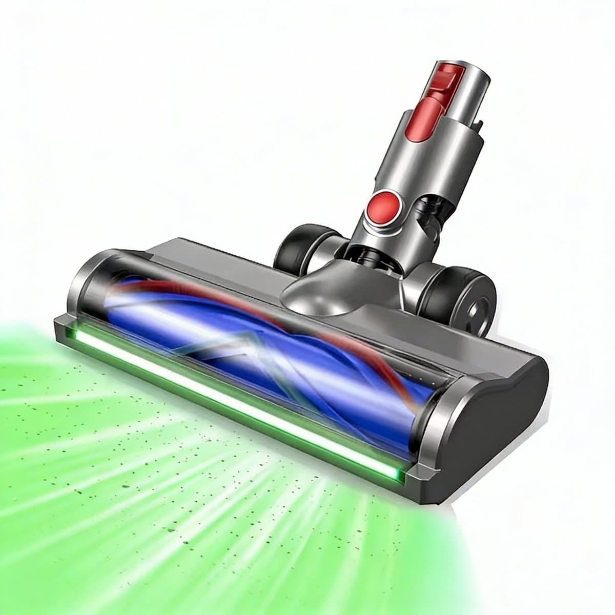BLOSSOM Stofzuigerborstel - Zuigmond Geschikt voor Dyson Steelstofzuiger V7/V8/V10/V11/V15/G5 - Vloerzuigmond - Stofzuigermondstuk - Stofzuigeraccessoires - Met LED Lampen - Blauw — afbeelding 1