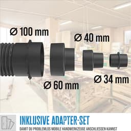 Professionele Afzuiginstallatie voor Houtbewerking - 550 W, 1150 m³/h, Verrijdbaar, Tankvolume 65 l, Incl. Adapterset — thumbnail 4