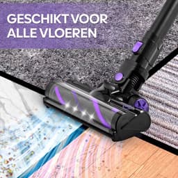 AG4200 Steelstofzuiger Draadloos – 2 Accu’s – 90 Min Stofzuigen – Krachtige Stofzuiger Zonder Zak – Geschikt voor Dierenharen – 2-in-1 Kruimeldief – Compact & Lichtgewicht – Verstelbare Stang - Deep Purple — thumbnail 5