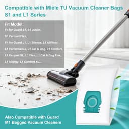 14 stucks - 10 stofzakken, 3 sets filterkatoen en een borstel -compatibel met Miele Pure TU-stofzuigerzakken voor Guard S1/L1 Junior/Silence/Allergy/Parquet XL/AllFloor/Cat Dog/Flex/Comfort — thumbnail 3