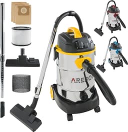 Industriële stofzuiger 1600 W | Nat- en droogstofzuiger met 30 liter reservoir | Krachtige, multifunctionele stofzuiger voor binnen en buiten — thumbnail 1