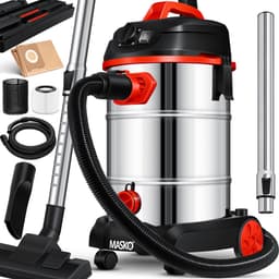 MASKO® Alleszuiger Nat- en Droogzuiger 1800W + stopcontact, Blaasfunctie, Droog- & natzuigen | Industriële stofzuiger vuilreservoir 30L Bouwstofzuiger - Rood — thumbnail 1