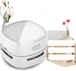 Kruimelzuiger Tafel - Mini Stofzuiger - Bureau Schoonmaken - Draadloos Werking - Compact Ontwerp - Wit — thumbnail 3