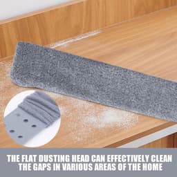 Microfiber Stofwisser - Lange Steel - Onder Meubels Reinigen - Buigbare Kop - Uittrekbaar - Grijs — thumbnail 3