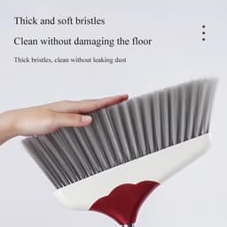 Stoffer en Blik Set - Bezem met Lange Steel - Binnen Vegen - Ergonomisch Rechtopstaand - Lange Steel - Grijs — thumbnail 5