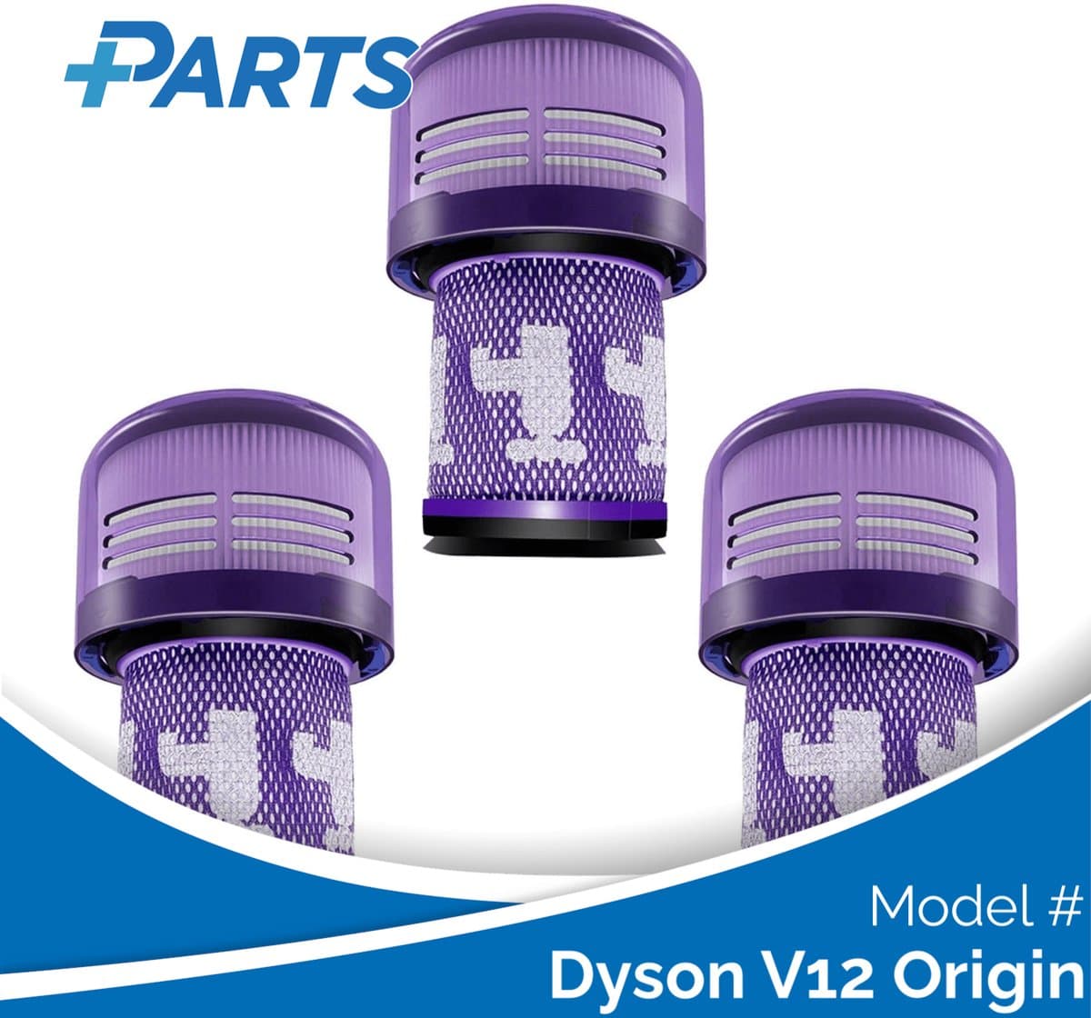 Dyson V12 Origin Filters (3 Stuks, Plus.Parts® alternatief voor 971517-01) — afbeelding 1