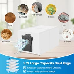 10-delige accessoireset voor de Dreame D20 Pro Plus robotstofzuiger - inclusief 1 paar hoofdborstel, 2 zijborstels, 2 filters, 2 doeken, 2 stofzakken — thumbnail 3
