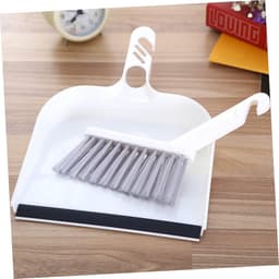 Mini Bezem Stoffer Set - Kleine Schoonmaakset - Bureau Schoonmaken - Diep Concaaf Stofblik - 28 x 21 cm - Wit — thumbnail 4