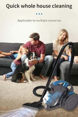 Stofzuiger met snoer - Krachtige zuiger - Huis reinigen - Zakloos cycloon systeem - 2000W motor - Blauw — thumbnail 2