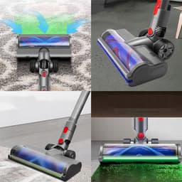 Globale stofdetectieborstel met groen licht - Vloerzuigmond - Compatibel met Dyson V15, V11, V10, V8 en V7 draadloze stofzuigers + leshp001 - Turboborstel - Stofzuigeraccessoires - Grijs — thumbnail 3