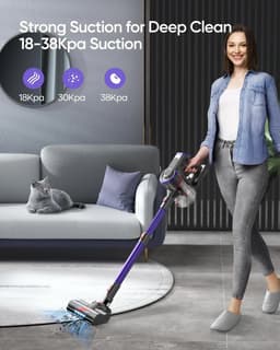 Steelstofzuiger - Vacuum Cleaner - Draadloze Stofzuiger- Kruimeldief Snoerloos - 450W - 38Kpa Zuigkracht - Handstofzuiger - met Touchscreen en 1.5L Stofreservoir - voor Tapijt, Vloer & Auto — thumbnail 5
